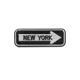 Patchwork Paradise New York Road Sign Embroidered Iron On Patch DIY Applique