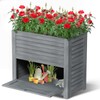 UrGROWA Raised Garden Bed with Extra Storage Compartments Outdoor, 34"