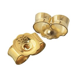 NKlaus 4822 3 Pairs 585 Yellow Gold 14 Carat Gold 5.2 mm Counter Stud Earrings Ear Stopper Pousette Ear Nut Butterfly Clasp Hole: 0.8 mm