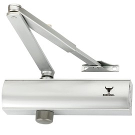 Commercial/Residential Grade Door Closer – Aluminum Heavy Duty 3 Spring Hydraulic Automatic Closer – Adjustable Speed, Surface Mount - Parallel Arm Bracket Included