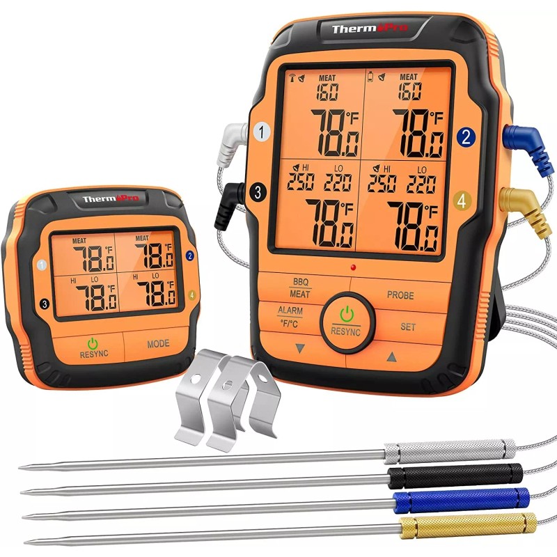 ThermoPro TP27 500FT Long Range 4 Probes Wireless Meat Thermometer