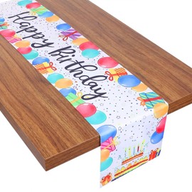 Happy Birthday Table Runner, 72×13In Colorful Birthday TableRunner