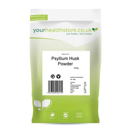 yourhealthstore Psyllium Husk Powder 500g, Extra High Purity, Non Contaminated, No Pesticides, Fine Powder, Gluten Free, Vegan, (Recyclable Pouch)