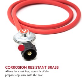 Gas One 2102 New Improved 6 ft Low Pressure Propane Regulator and Hose Connection Kit for LP/LPG Most LP/LPG Gas Grill, Heater and Fire Pit Table,Brown/A