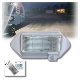 MOTION-GUARD MG1000-450W-A RV LED Motion Sensor Porch Light, 450 Lumens, No-Drill Adaptor Plate, Intela-Sensor Battery Monitoring, EMI Suppressed Security Fixture - White