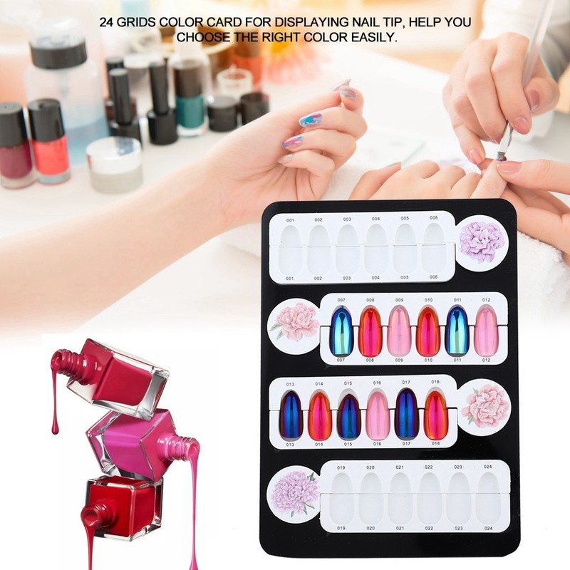 24 Grids Nail Gel Polish Color Card Magnet Adsorption Detachable