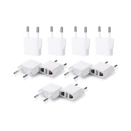 Bates European Travel Adapter - 10 Pack, US to Europe Plug Adapter for European Travel