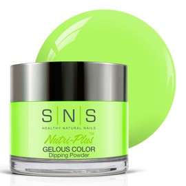 SNS Nail Dip Powder, Gelous Color Dipping Powder - He's A Fungi (Green/Lime, Neon) - Long-Lasting Dip Powder Nail Color Lasts 14 Days - Low-Odor & No UV Lamp Required - 1.5 oz