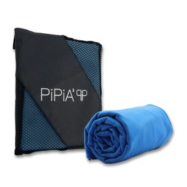 PIPIA' Gym Towel 50 x 100 cm Blue | Ultra Light and Absorbent Microfibre Towel | Gym Towels for Travel Yoga and Bath | Men's and Women's Gym Towel with Hook and Bag