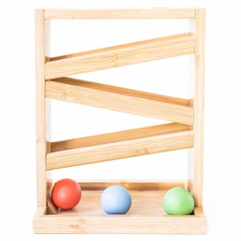 Montessori Small Ball Tracker Wooden Ball Drop - Wood Toys for 3 Year Old - Educational Toy for Baby and Toddler - Ramp Maze Run Track