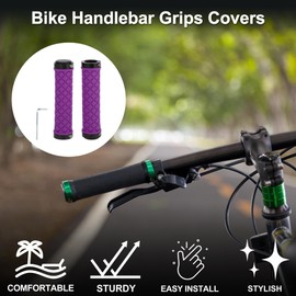 TUCKBOLD Bike Handlebar Grips Covers 128mm Long Lightweight | Bicycle End Grips Protector Purple 1 Set