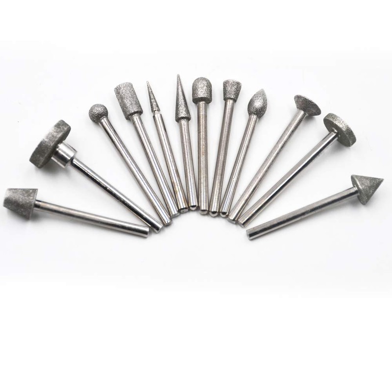 Oudtinz 50pcs Diamond Coated Grinding Head Grinding Burrs Set for