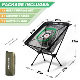 SENSECLUB Chipping Net, Golf Chipping Net and Mat, Chipping Net Golf Target, Backyard Golf Accessories for Swing Game Golf Gifts for Men