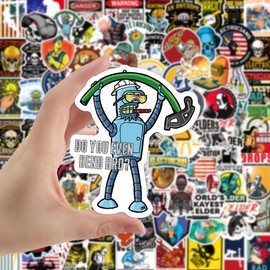 100pc Hard Hat Stickers for Men, Funny Hardhat Stickers for Adults Toolbox Helmet, Prank Meme Vinyl & Waterproof Decals for Mechanics Electricians Union Oilfield Construction Welders