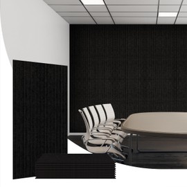 Olanglab Acoustic Wall Panels 10 Pack, 48 x 24 per Acoustic Panels Sound Absorbing, Decorative Sound Panels for Home Studio and Office, Black