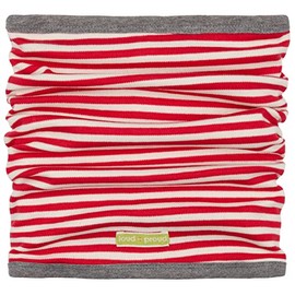 loud + proud Unisex Children's Reversible GOTS Certified Tube Scarf, Tomato