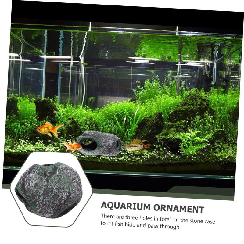 Kisangel Realistic 1pc Aquarium Cave Ornament Fish Tank Accessories Stone