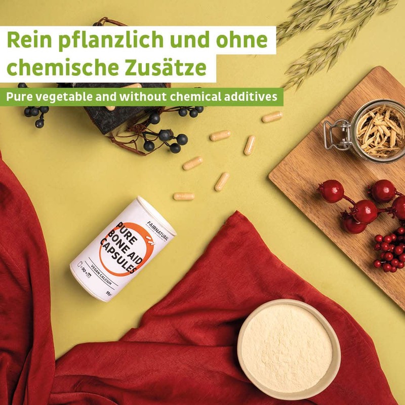 Natural Calcium Capsules Vegan with High Bioavailability [Regional from Germany]