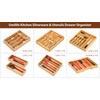 Umilife Bamboo Kitchen Drawer Organizer, 8 Inch Silverware Utensils Tray