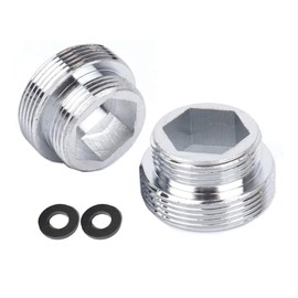 2pcs Metal Faucet Adaptor, HATOOLHA® Tap Aerator Connector Brass Thread Solid Metal Kitchen Tap Connector (M22 to M22)