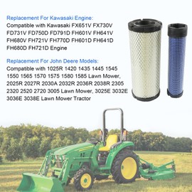 RUIANOMG 11013-7044 11013-7045 Inner and Outer Air Filter Replacement For Kohler 25-083 01-S P821575 841497 25-083-04-S 821136 M131803 P822858, Kawasaki AF25552