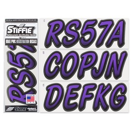 Whipline Purple/Black 3" DOT Decal Kit Registration Numbers Vinyl Lettering Semi Truck Tractor Trailer Decals