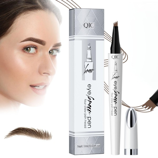 Magic Eyebrow Pencil, 3D Waterproof Microblading Eyebrow Pen with 4