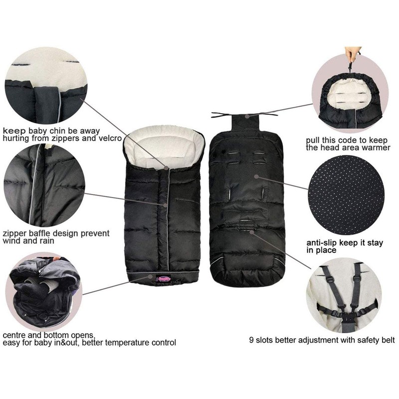 Weather Proof Oudtoor Walking Universal Stroller Bunting Bag with Reflective