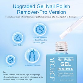 Gel Nail Polish Remover - 2PC Natural Gel Polish Remover, Quick & Easy Nail Polish Remover in 2-3 Minutes, No Need for Foil, Soaking Or Wrapping, Gel Remover for Beginners and Nail Art Enthusiasts