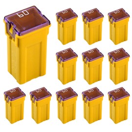 Tiooka 60A JCASE Car Fuse - Automotive FMX Fuse, Tall/Standard Profile, Box Shaped, Compatible with Ford, Chevy/GM, Chrysler/Dodge, Toyota Car, Truck, SUV
