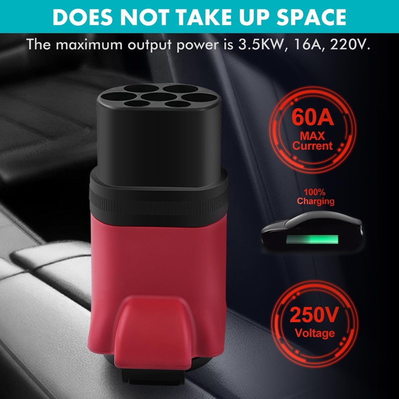 BOROCO Type 2 to Schuko Adapter, 3.5KW 16A 220V Type