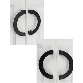 Susenya Half Moon Handles,1-Pack, Brushed Silver Cabinet Pulls 5.04" Hole Centers Cabinet Handle Zinc Alloy with Screws Semicircle Handles Finger Edge Pull Cabinet Handles