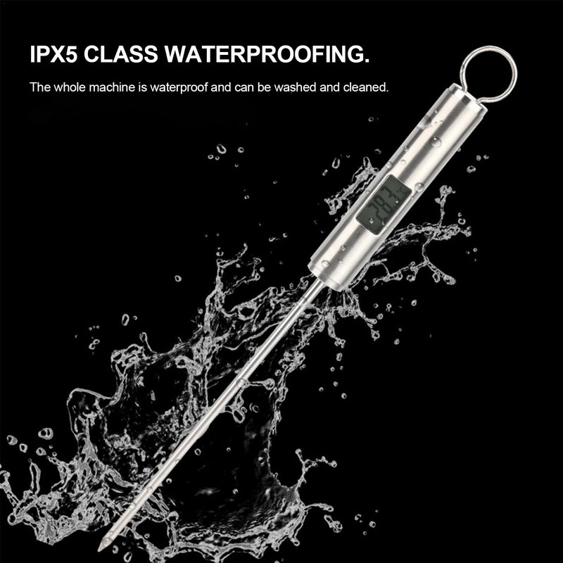 Instant Read Meat Temperature Meter | LCD Backlight Display Stainless