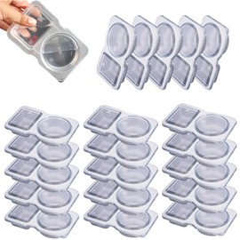 YZDAUD Minimalist 20pcs Double Compartment Condiment Container with Lids, Disposable Clear Two-Compartment Salad Dressing for to-go Sauce, Sampling, Travel Snack (YN-150ML)