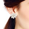 Pretty Pearl Cluster White Flower Clip-on Earrings