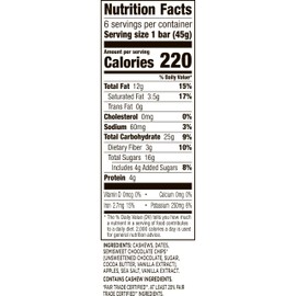Larabar Chocolate Chip Cookie Dough, Fruit and Nut Bars, Gluten Free and Vegan, 9.6 oz, 6 Ct