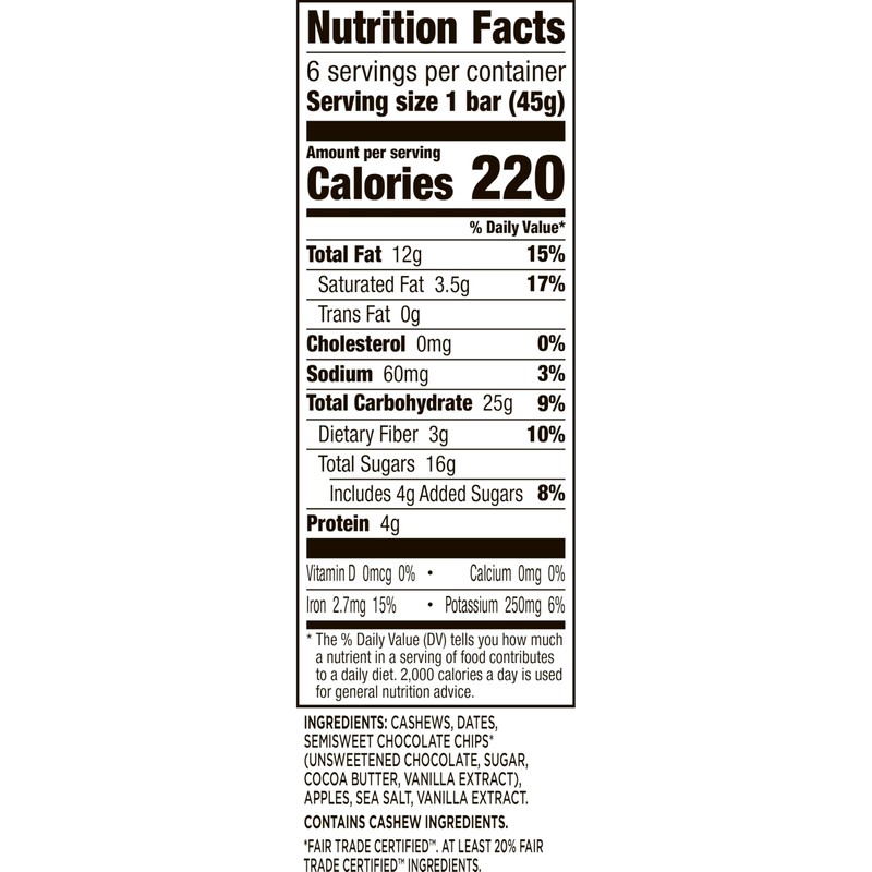 Larabar Chocolate Chip Cookie Dough, Fruit and Nut Bars, Gluten