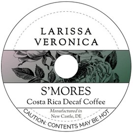S'mores Costa Rica Decaf Coffee (Single Serve K-Cup Pods) (Gourmet, Naturally Flavored, Whole Coffee Beans) (12 pods, ZIN: 574592)