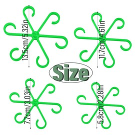 QEDBOJE Pack of 4 Plant Supports, Plastic Handle Holder for Plant Climbing, Reusable Plant Trunk Hook (Green)