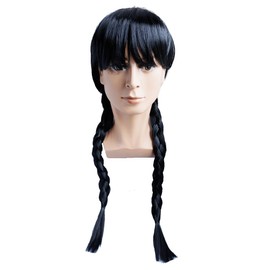 GLOBAL BOX Braid Wig, Pigtail, Wig, Bangs, Black Hair, Fun, Cosplay, Costume, Adult, One Size Fits Most, Acrylic