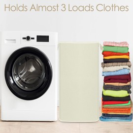 SNIGJAT Extra Large Laundry Hamper, 100 L Tall Laundry Basket with Sturdy Handles, Dirty Clothes Basket for Bedroom, Large Hamper, Sturdy Storage Organizer for Clothes Toys Beige