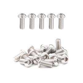 M4 x 1/2" Button Head Socket Cap Bolts Screws (50pcs) 18-8 Stainless Steel 304 Allen Hex Drive Fully Thread Machine Screw | by IMSCREWS
