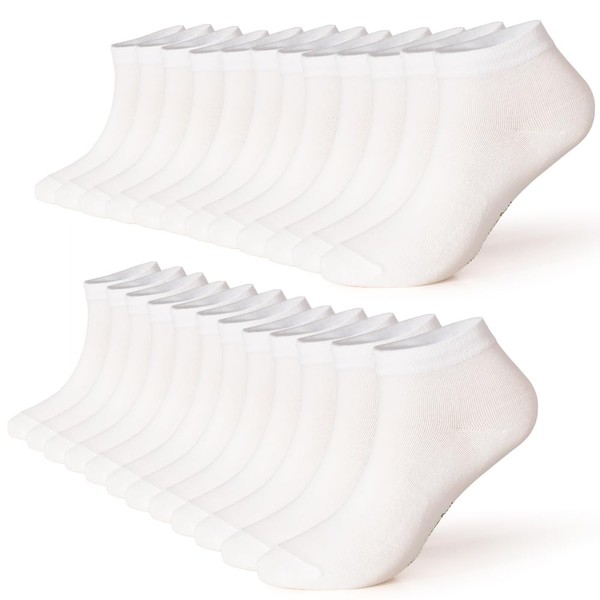 EnerWear-Coolmax 24Pack Women's Cotton Low Cut No Show Ankle Socks