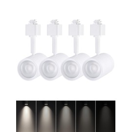 LEONLITE Small Space Series 8.5W LED H Track Lighting Heads, ETL FCC Listed, Dimmable H Track Light Heads for Store Shop Cafe, CRI90, 36° H Track Lighting, 4000K Cool White, Matte White, Pack of 4