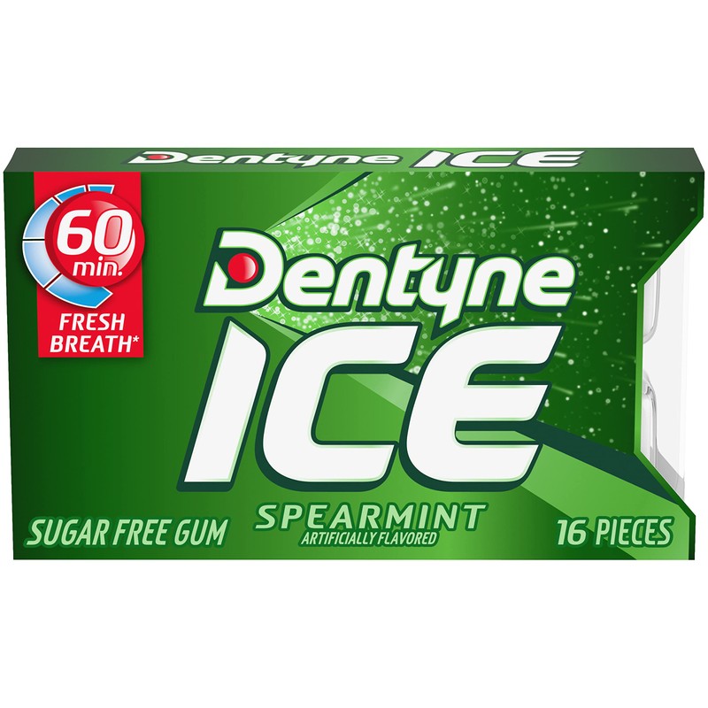 Dentyne Ice Spearmint Sugar-Free Chewing Gum, 9 Packs of 16