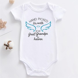 KEDFQV hand picked for earth by my Great grandpa in heaven baby clothes great grandpa baby pregnancy announcement white 3-6 months