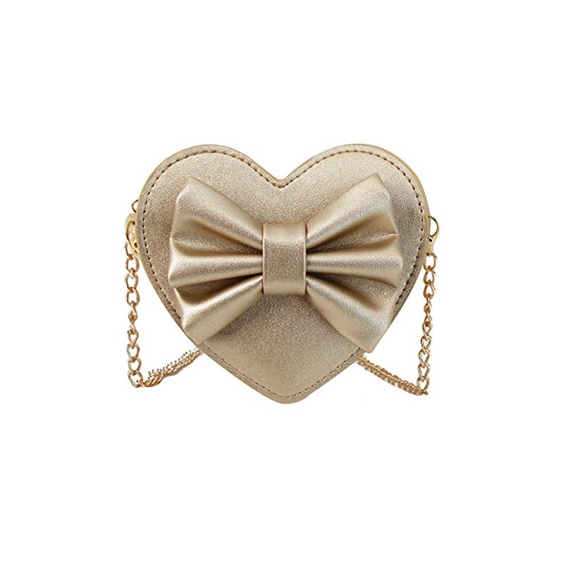 Goclothod Girls Bowknot Mini Coin Purse Heart Shape Cross Body