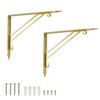 Z METNAL Gold Shelf Brackets, Triangle Shelving Brackets, Versatile Right