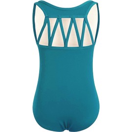 DANSHOW Maillots de tirantes M para niña, para ballet, ballet, sin mangas, para gimnasia, ropa deportiva, Turquesa, 9-10 Años