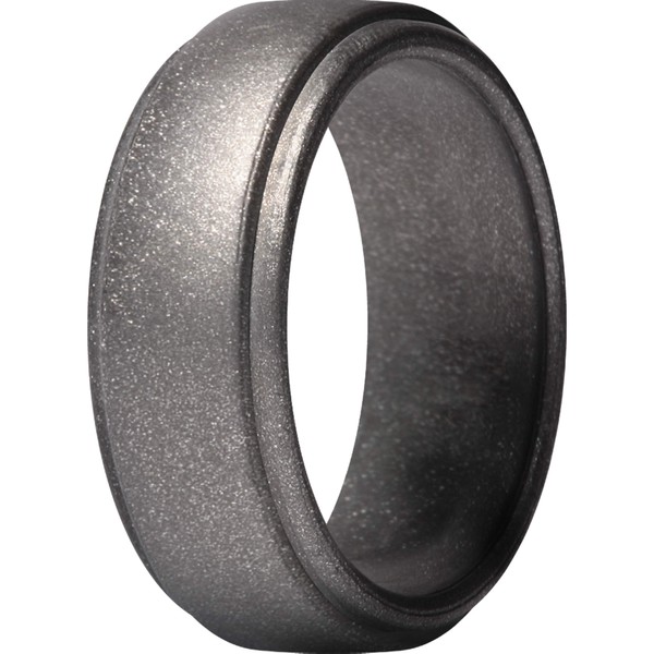 ThunderFit - Anillo de silicona para hombre, borde escalonado, alianza